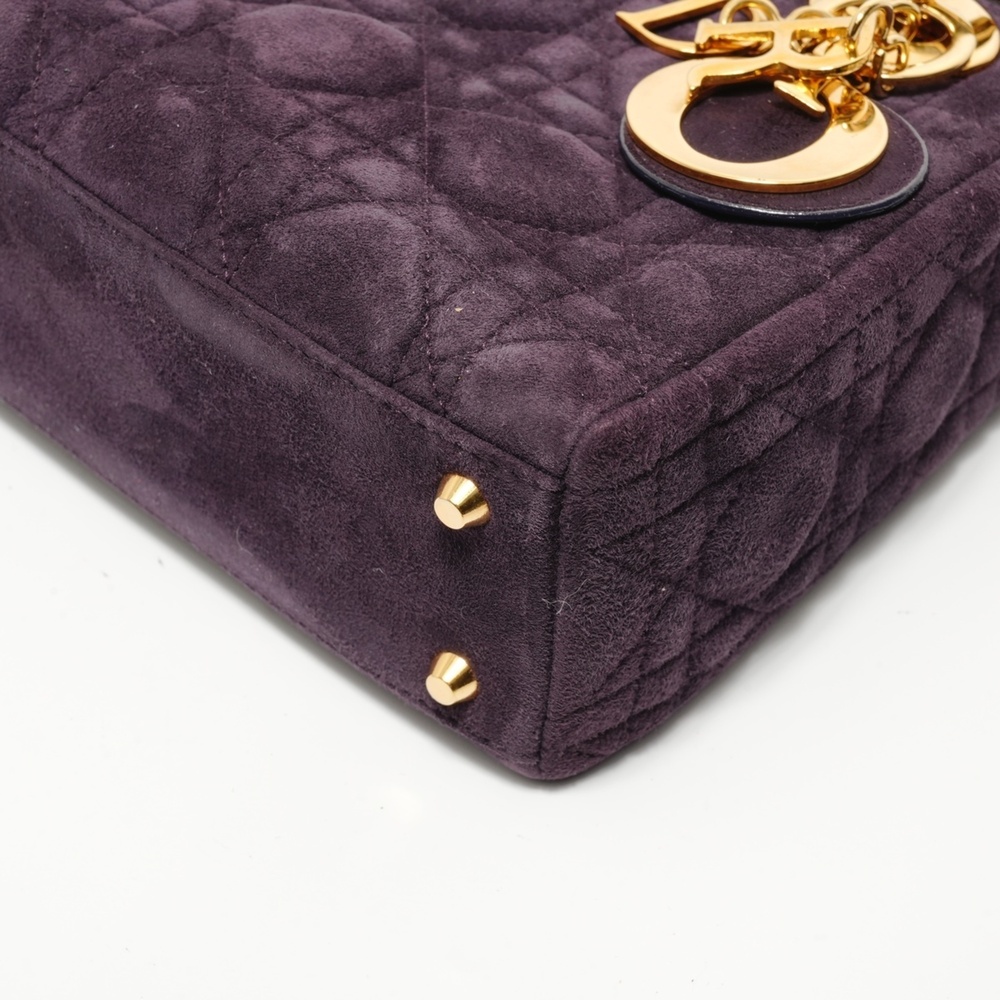 Christian Dior Lady 2-way handbag with gold hardware, purple. - Picture 6 of 14